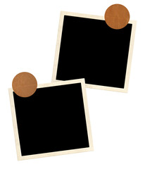 Template collage with two retro frame photos and adhesive tape. Moodboard pictures album for...