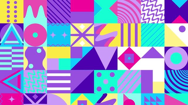 Abstract geometric composition bright colors and playful shapes creative and modern
