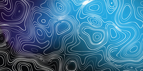 Azure gradient background with winding white geographic curves forming abstract terrain shapes. © MOH