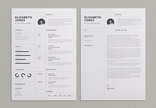 Classic Resume and Cover Letter Set