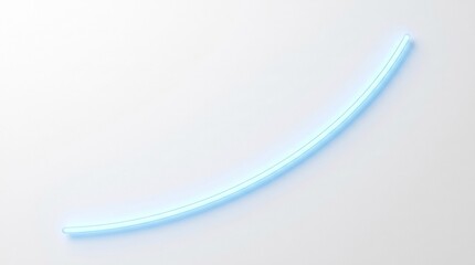 Obraz premium Curved, glowing neon line element suggests upward trajectory against a minimalist white background.