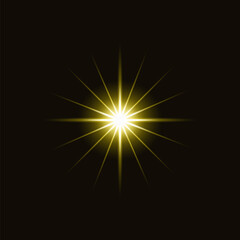 Fototapeta premium Glowing starburst on black vector