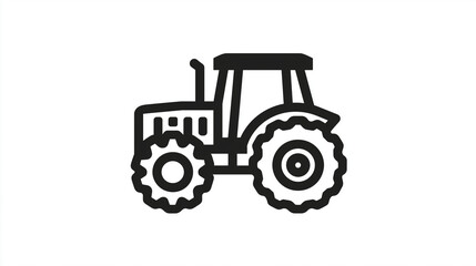 Obraz premium line icon tractor isolated, vector, solid