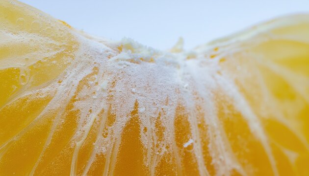 Macro Orange Segment. Extreme macro of fresh orange segment for food texture and healthy eating