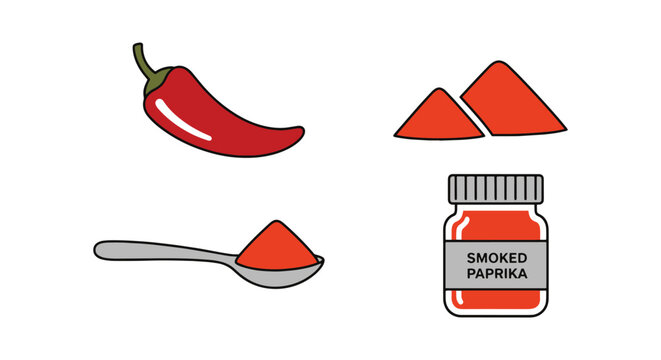 Smoked Paprika Line art vector clean modern abstract illustration