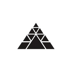 Abstract geometric pyramid shape made of triangles.