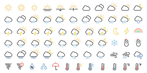 Fototapeta premium Weather icons collection vector