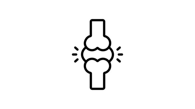 Visually appealing linear icon animation of knee joint bones