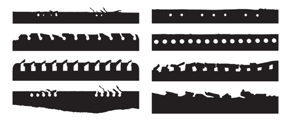 Obraz premium Torn paper edge vector silhouettes vector