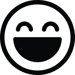 Happy laughing face emoji icon on transparent background