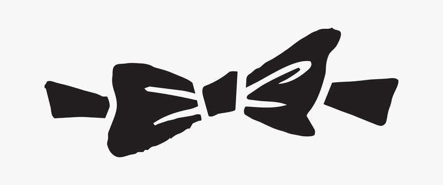 Elegant black bow tie silhouette vector