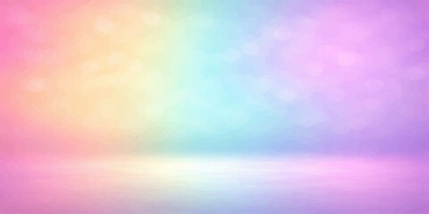 Obraz premium A vibrant abstract colorful background featuring a bright rainbow pattern with soft bokeh light, motion waves, and a textured blue and orange design for an energetic wallpaper illustration