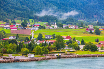 Fototapeta premium Norway, Loen village landscape