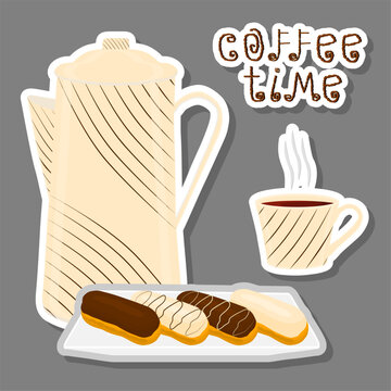 Theme of white ceramic cup of hot coffee