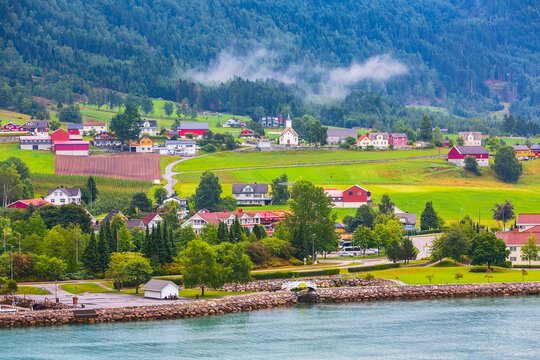 Norway, Loen village landscape
