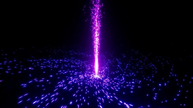 Nebula Core Beam Particle Burst Dynamic Loop horizontal Cian Magenta Seamless 30 seconds