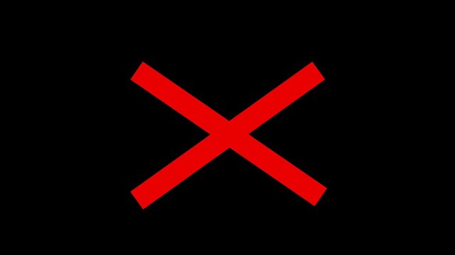 Cross mark error symbol wrong cancel rejection transparent background icon for indicating failure, incorrectness, or a negative outcome in various digital and print application