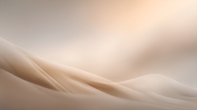 Warm pastel beige color gradient with elegant flowing smooth silk fabric lines, creating a minimalist soft wave texture design and luxurious abstract background concept