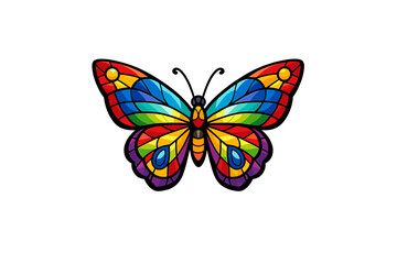 Obraz premium A colorful vector illustration of a butterfly designed in a stained