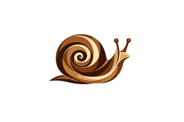 Modern vector graphic of a snail with a sleek spiral shell and © icon_art