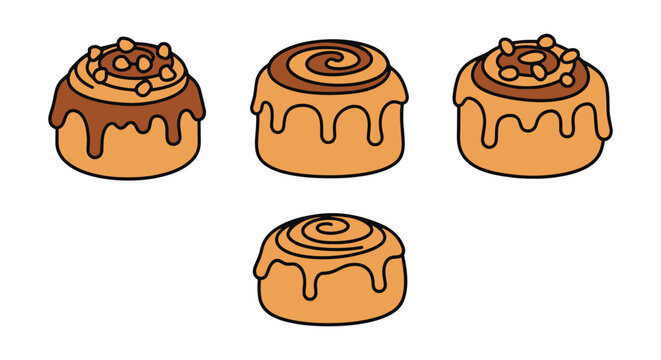 Sticky Buns Line art vector clean modern abstract illustration