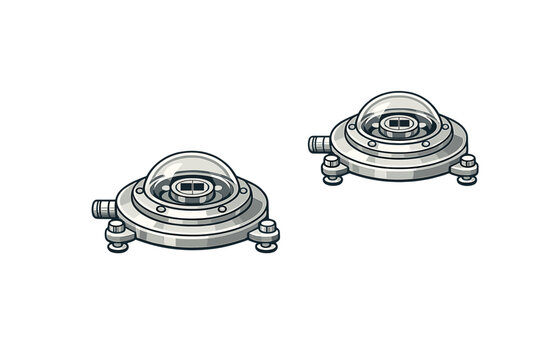Vector illustration of two scientific solar radiation sensors or