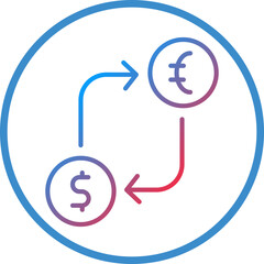 Obraz premium Money Exchange Line Icon Style