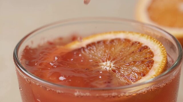 Refreshing Citrus Drink with Orange Slice Garnish