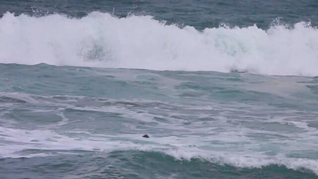 The South China Sea. A dead swell. Slow motion