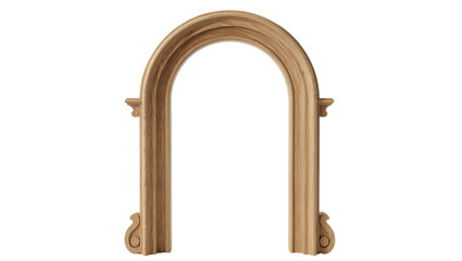 Isolated classic wooden archway trim element with decorative corbels and elegant details © Maria