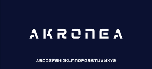 Obraz premium Abstract modern urban alphabet fonts. Typography sport, technology, fashion, digital, future creative logo font. vector illustration