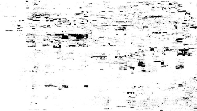 Black and white grunge texture with digital glitch effect, abstract distressed background for design, design element, film grain, organic texture, brush stroke