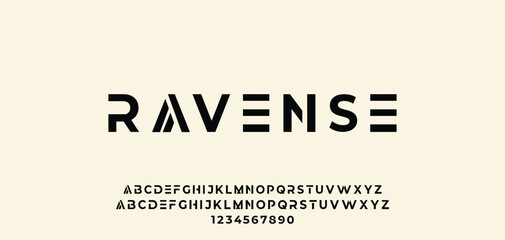 Fototapeta premium Abstract modern urban alphabet fonts. Typography sport, technology, fashion, digital, future creative logo font. vector illustration