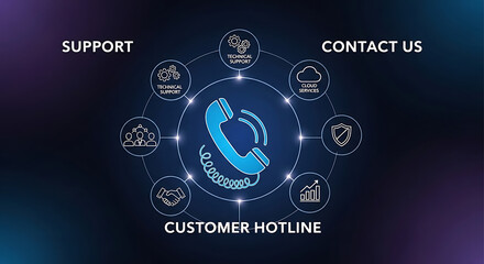 Fototapeta premium Professional Customer Support Agent using Digital Technology for Global Business Service and Communication Hotline Assistance in a Modern Corporate Office Environment Concept