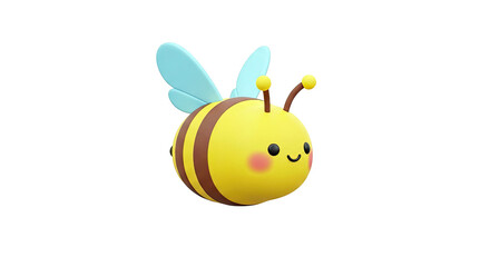 Obraz premium Cute 3D Render of a Cartoon Bee with Blue Wings