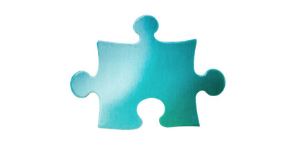 Fototapeta premium Isolated single colorful puzzle piece symbolizing problem-solving, strategy, and integration.