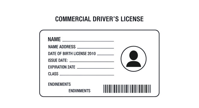 Commercial Driver's License Card - Vector Illustration