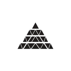 Geometric pyramid shape made of black triangles.