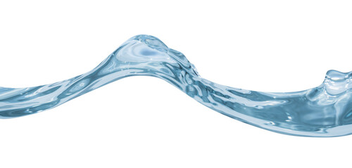 Blue water wave surface isolated on white background