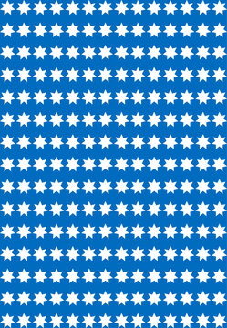 White Seven Pointed Star Grid Pattern on Navy Blue Background