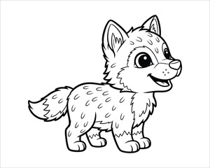 Obraz premium Cute cartoon husky puppy