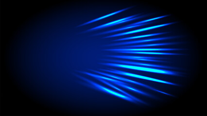 Obraz premium Abstract blue light streaks on dark background create dynamic and futuristic design