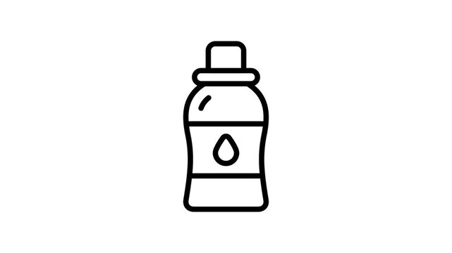 Trendy outline style icon animation of liquid clothes bleach