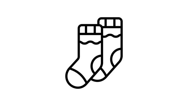 Handy linear icon animation of a pair of socks