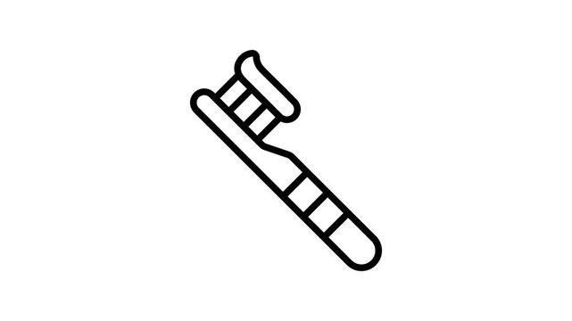 Handy outline style icon animation of manual toothbrush