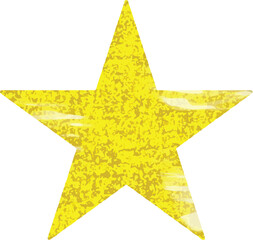 Golden star shines with textured, glittery surface