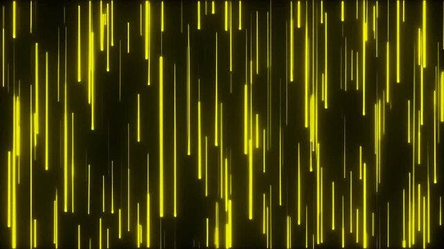 Seamless looping sparse neon yellow vertical rain cinematic faint glow trails flowing data streams luminous refined visuals motion gradient glow
