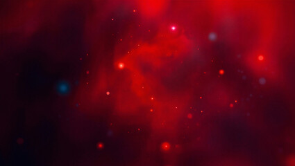 Deep red nebula with glowing particles, cosmic and ethereal background © Sadiya Digital