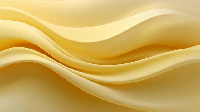 Seamless looping soft yellow cream gradient waves cinematic forming fluid curved surfaces clean minimal loop luminous refined visuals motion gradient glow