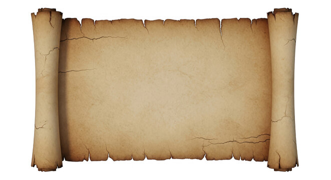 A vintage papyrus scroll with rough edges and aged texture for historical documents and messages
